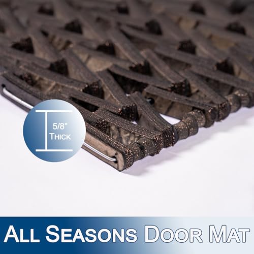 Durable Corporation 108 Recylcled Tire-Link Anti-Fatigue Mat, for Wet Areas, Herringbone Weave, 17" Width x 25" Length x 5/8" Thickness, Black