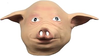 Pig Head Mask Halloween Party Costume Funny Pig Full Face Masks Animal Latex Mask Cosplay Dress Up Costume Props