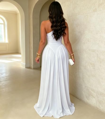 Image of PORRCEY Women's Sexy Rhinestone Mesh See Through Party Night Prom Dress