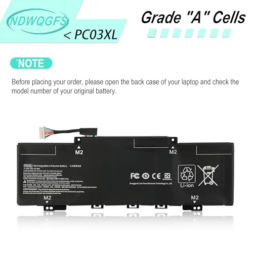 Image of PC03XL Laptop Battery Replacement for HP Pavilion x360 14-dy 14-dw 15-er Pavilion Aero 13-be Envy x360 14-ES Series 11.55V 43.3Wh Compatible with M24648-005 HSTNN-OB1W M24421-AC1