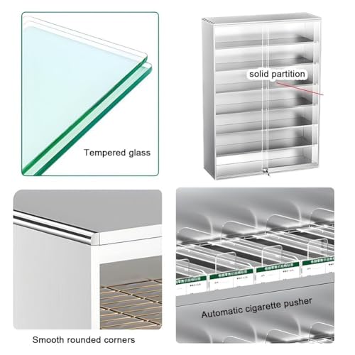 Vitrina para cigarrillos de pared para organizar y asegurar tabaco en el mostrador 4