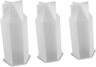 3pcs Silicone Candle Molds for DIY Crafting Creative Hexagonal Prism Epoxy Molds for Home Decor and Candle Making