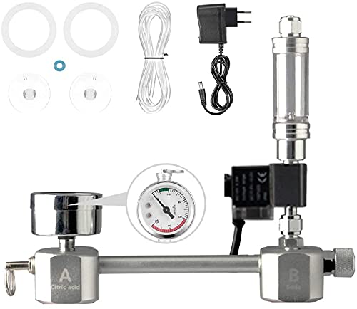 Aquarium DIY CO2 Generator System Kit CO2 Generator System with Solenoid Valve Bubble Counter & Check Carbon Dioxide Reactor Kit for Plants Aquarium
