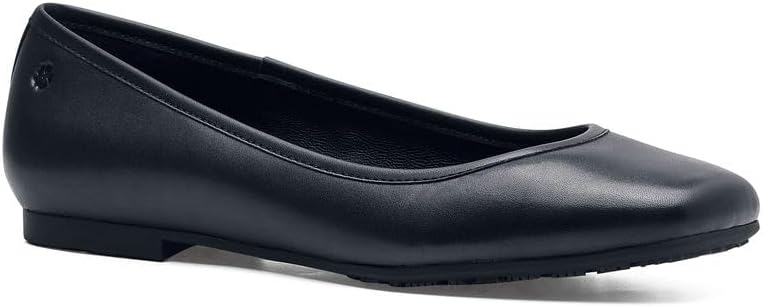 LILA Women's Slip-Resistant Work Flats – Stylish Ballet Flat Work Shoes with Cushioned Insoles & Water-Resistant Uppers – Comfortable Non-Slip Footwear for Healthcare, Hospitality & Teaching - Lorelai