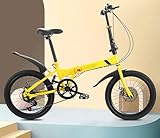 Bicicleta Plegable De 20 Pulgadas, Bicicleta Plegable Para Adultos, Bicicleta Blanca, Niñas Y Niños, Bicicleta Plegable De 6 Velocidades, Bicicleta De Ciudad Para Acampar C