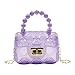 MINGSEECESS Little Girls Crossbody Purse Mini Jelly Purse Candy Color Transparent Tote Shoulder Bag with Pearls Top Handle