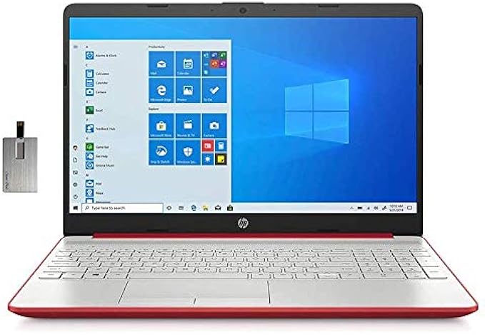 HP 2021 Pavilion 15.6" HD Laptop Computer, Intel Dual-core Pentium Processor, 16GB RAM, 512GB SSD, HD Webcam, Intel UHD Graphics 605, Bluetooth, USB-C, HDMI, Win 10, Red, 32GB SnowBell USB Card