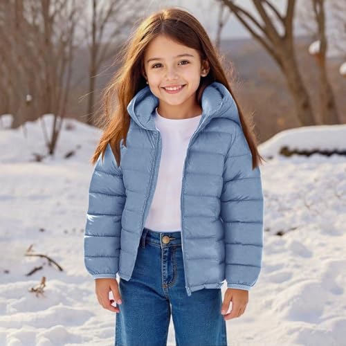 Girls Boys Winter Coat Warm Casual Zip Up Hooded Puffer Quilted Jacket - image 3
