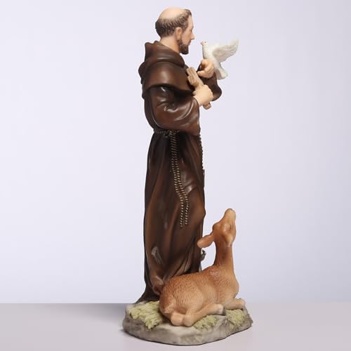 Figura decorativa de San Francisco de Asís de 6.13 pulg miniatura 3