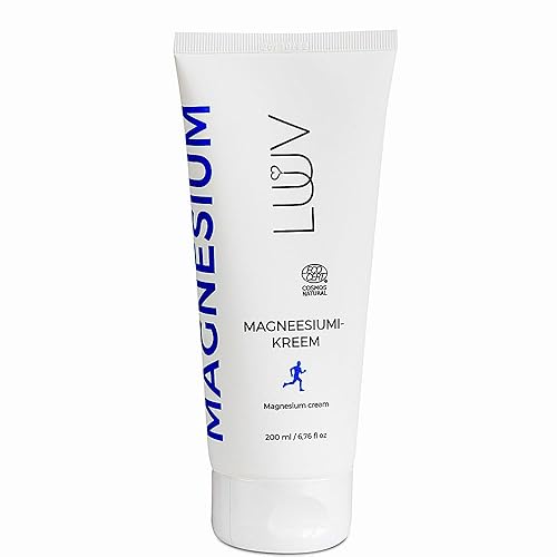 LUUV Crema de magnesio, 6.8 fl oz  6.76 fl oz, certificado Ecocert Cosmos Natural, reduce la deficiencia de magnesio, apoya la relajación y el disponible en Yaxa Peru