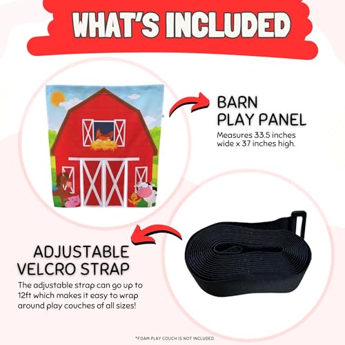 Image of Couch Swag Play Panel for Childrens Foam Sofa Kids Couch (Barn)