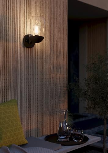 Lanterne extérieure Donatori au design rétro noir et verre