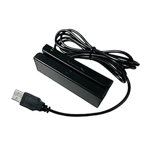 WODEMAX USB magstripe Reader, 3 Tracks Credit Card Machine, Bi-Directional Manual Credit Card Readers for Small Business, Mini Magnetic Card Reader supprort with Windows, Linux, Mac os