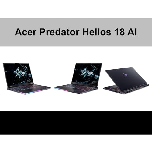 Image of Acer Predator Helios 18 AI Gaming Laptop 18 inch 120Hz Mini LED 4K Display (Intel Ultra 9-275HX, GeForce RTX 5090 24GB, 64GB DDR5, 2TB PCIe SSD, RGB KB, 2 Thunderbolt, Win 11 Pro) w /Dkz Wireless Mouse