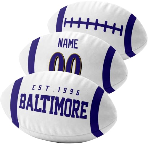 Image of ANTKING Baltimore Throw Pillow 2 Packs Custom Name Number Gifts | Personalized Gift for Youth for Birthday Christmas