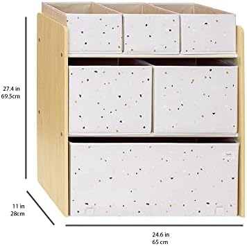 3 Sprouts Multi-Bin Toy Organizer with Recycled Fabric Storage Bins in Terrazzo Palest Pink 3 41UhTKBVjfL. AC
