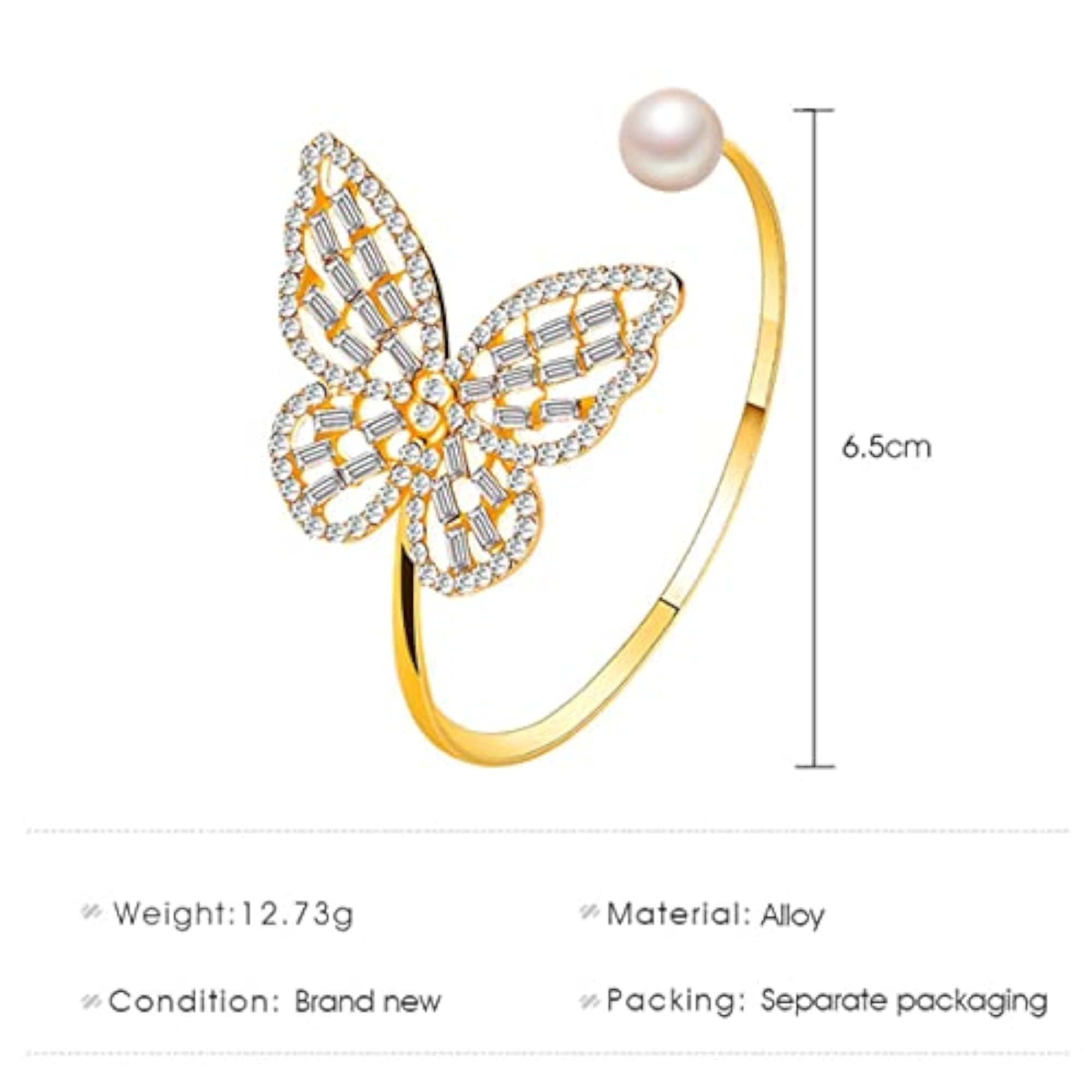 Stone Studded Butterfly Cuff Bracelet