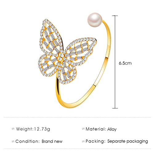 Stone Studded Butterfly Cuff Bracelet
