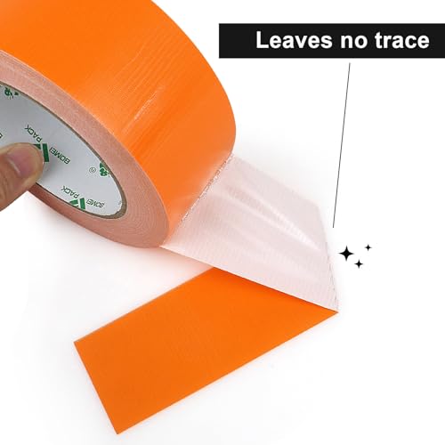 Image of BOMEI PACK Orange 2inch x 20yds Sticky Duct Tape Heavy Duty Strong Industrial Color Duct Tapeor Packing and Repairing 2 Pack