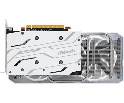 ASRock Placa gráfica AMD Radeon RX 6600 Challenger branca 8GB GDDR6 0dB resfriamento silencioso 128-bit 7680 x 4320 DisplayPort HDMI 14 Gbps Dual Fan 7nm