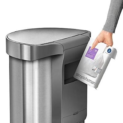 simplehuman 45 Liter / 12 Gallon Semi-Round Automatic Sensor Trash Can, Brushed Stainless Steel