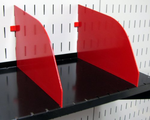 Wall Control Shelf Divider for 9in Deep Pegboard Shelf Assembly for use Pegboard and Slotted Tool Board – Red