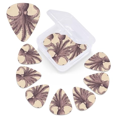 ギターピック 収納ボックス付き 厚さの異なるギターピック ヴィンテージタコギター プレクトラムサンプラー アコースティックベースピック エレクトリックアコースティックギター用 12個パック