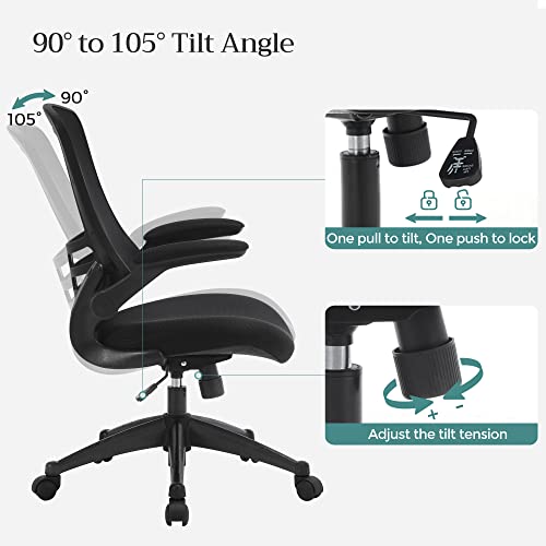 SONGMICS Sedia da ufficio in tessuto a rete