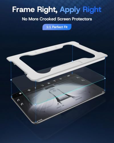 Image of Tempered Glass Screen Protector for Tesla Model Y /3 Accessories | 8 inch Back Screen Protector with Alignment Frame for Model Y Juniper 2025 2026 & Model 3 Highland 2024-2026 -Glossy /Anti-Scratch