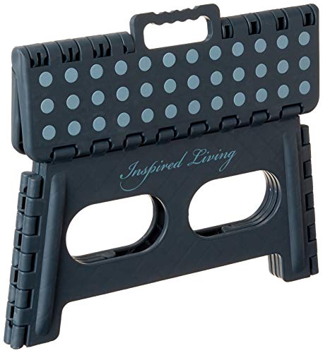 Inspired Living Folding Step Stool Heavy Duty, 9" High/x-Wide, NAVY BLUE