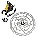 RIDEREVER MCX-2 Post Mount Dual-Piston Mechancial Disc Brake Set w/Rotors, Black x Gold, RD2324