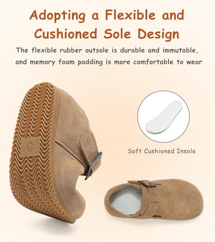 Image of Toddler Suede Shoes Genuine Leather Boys and Girls Casual Sneakers Spring Fall Flats