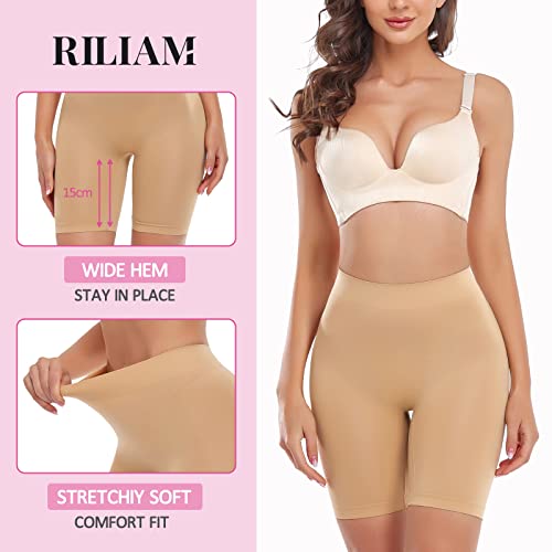 Riliam 3 Pack Slip Shorts For Women Under Dress, Smooth Anti Chafing Shorts For Yoga/Workout/Running/Cycling #TOP3