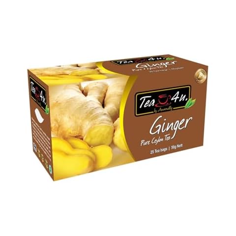 TEA4U Ginger Black Tea, 25 Tea Bags Cover