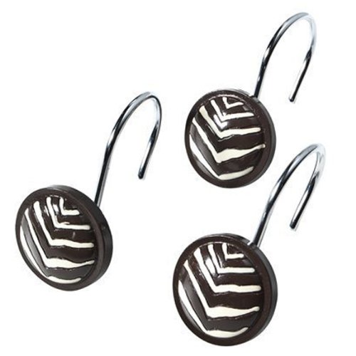 Brown/Tan Zebra Shower Curtain Hooks Amazon.in