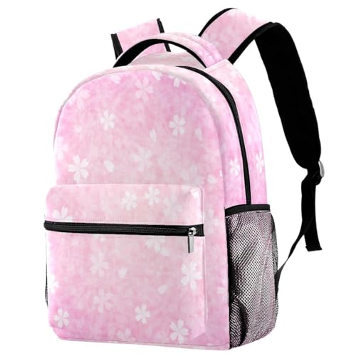 Sac à dos d'école fleurs rose 29x20x40cm pour fille et ado
