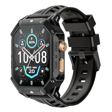 HAYLOU IRON N1 Relógio Inteligente Militar para Homens,Bateria com Duração de 100 Dias (850 mAh),Tela AMOLED HD de 2,01",Bluetooth Telefone Chamada Smartwatch,5ATM à Prova d'água,Assistente de Voz,100+ Modo Esportivo,Compatível com iOS e Android