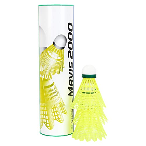 Image of YONEX Nanoray 6000i Aluminium-Alloy Strung Badminton Racquet (Blue) with Full Cover & Mavis 2000 Green Cap Nylon Shuttlecock, Pack of 6 (Yellow) Combo
