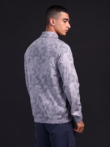Image of TECHNOSPORT Men's Polyester Standard Length Slim Fit Printed Regular Jacket With SPF50+, Quick Dry for Regular Use
