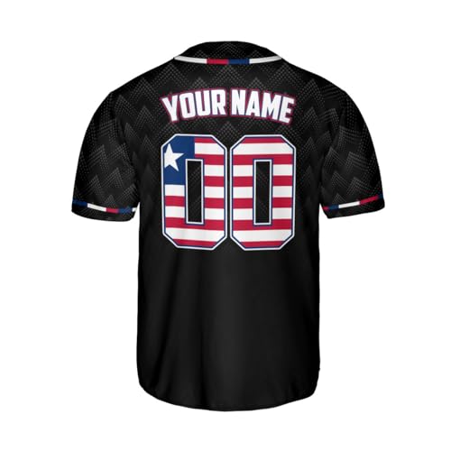 Personalized Liberia Baseball Jersey, Custom Liberian Pride Shirt,Liberian Shirt, Liberian Flag Baseball Jersey for Men Women miniatura 4
