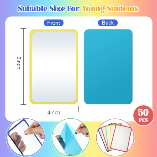 Dandat 50 Pcs 6x4 Shatter Proof Unbreakable Kids Mirrors, Warm Colors by Dandat - Used condition - Image 2