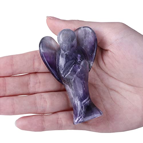 KYEYGWO 7.5 cm Amethyst Gemstone Angel Figurine - Image 2