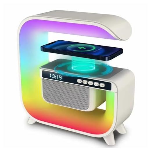 Styling Smart Lamps Music Bluetooth Speaker 4-in-1 Wireless Charger 15W Alarm Clock Speaker Electric Home Decor Child Gifts