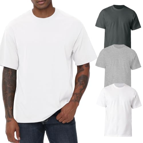 Image of KEEPSHOWING Mens Oversized Short Sleeve T-Shirts Cotton Loose Fit Tees