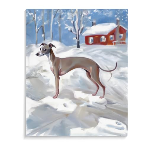 Paint by Numbers Italian Greyhound Dog DIY Acrylic Painting Kit with Brushes Pigment Oil Painting Artwork Adults Beginners Wall Decor 20x24inch(50x60cm) Frameless