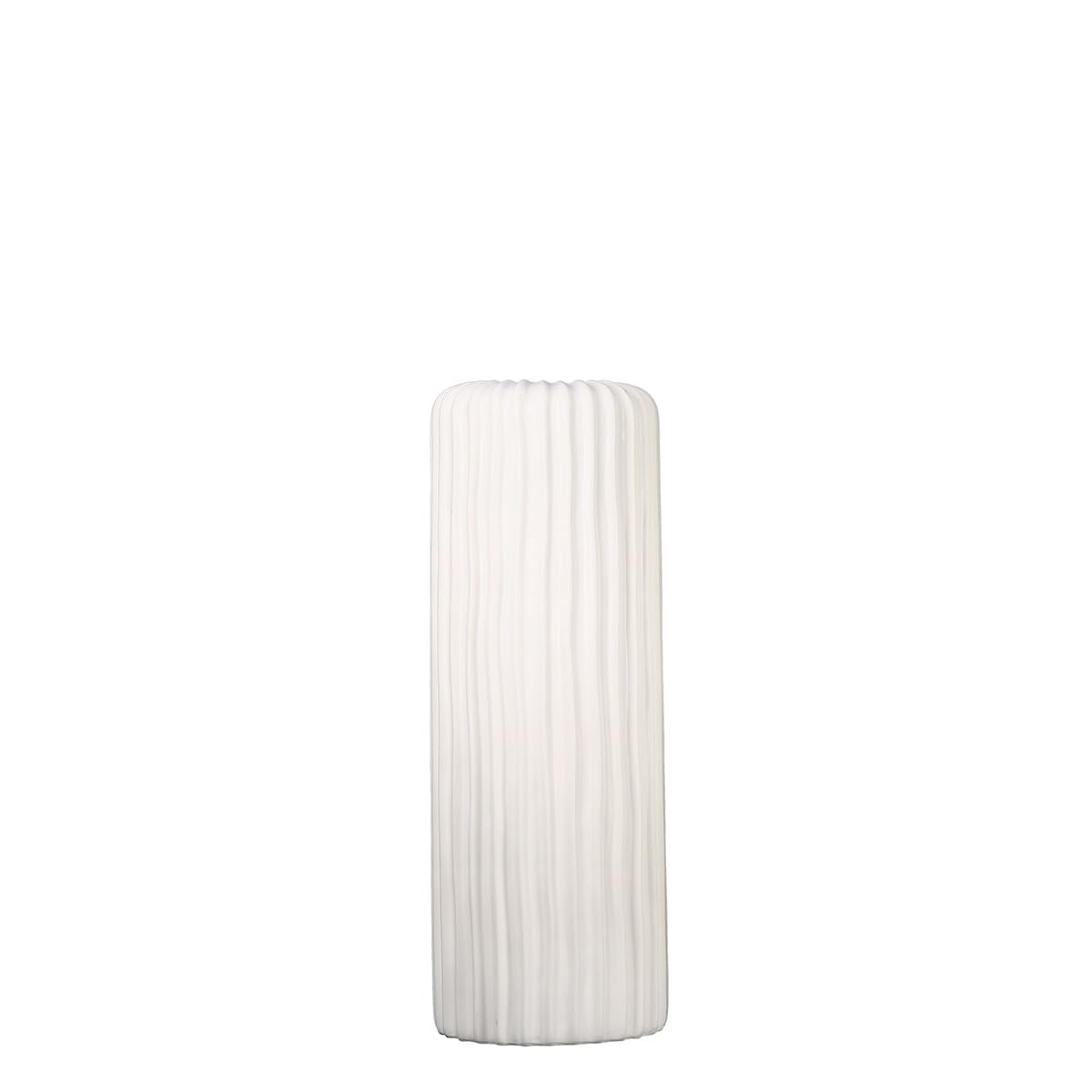 Casablanca Vase - Fjord - aus Keramik weiß matt mit Rillenstruktur H. 58 cm