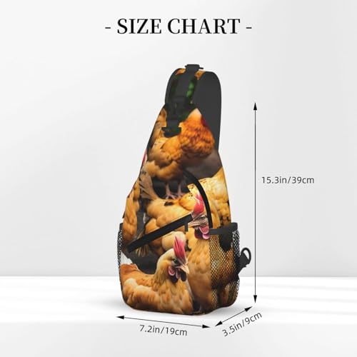 Mochila bandolera MyPiky con estampado de gallinas miniatura 3