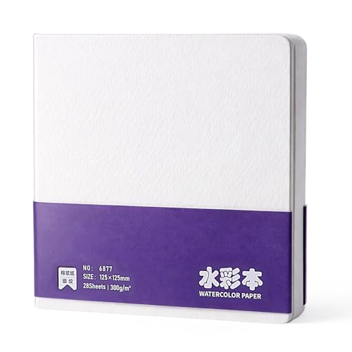 Acrylic Paint Sketch Book 4.92 X 4.92 Inch Watercolor Journal Sketchbook 28 Sheets Art Marker Journal Watercolor Sketch Book Water Color Paper Books for Acrylic Drawing Painting