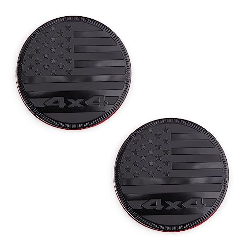 Image of 2Pcs American flag Rated 4 x 4 Metal Car Emblem car Badges Beautiful car Stickers for Motorcycle Bumper Stickers Anywhere Practical Gifts (black)