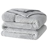 クモリ(Kumori) 2枚合わせ 厚手 毛布 セミダブル 冬用 あったか 中綿入り 襟付き ブランケット フランネル 三層構造 吸湿発熱 もうふ 保温 軽量 ふわとろ 掛け毛布 洗える 毛抜けない 静電気防止 暖かい ボリュームタイプ 合わせ毛布 グレー 160X200cm